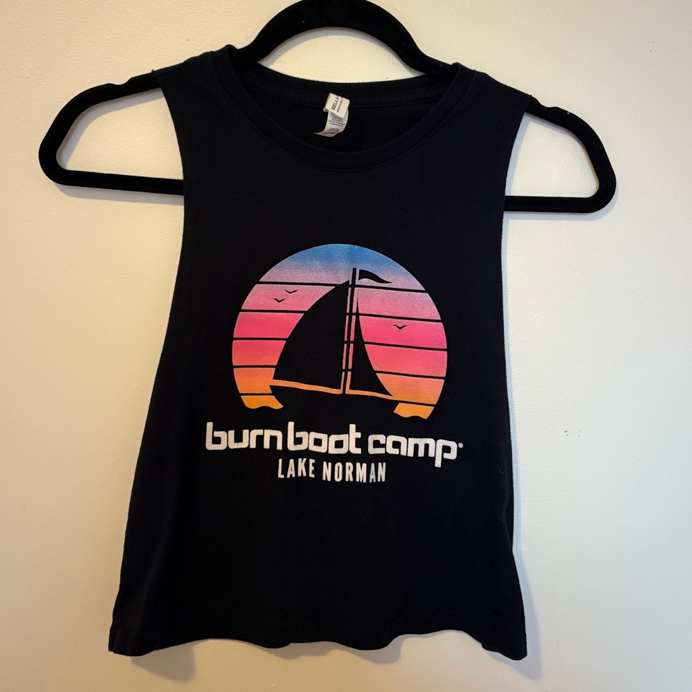 Burn Boot Camp Lake Norman North Carolina Cropped Muscle Tank Top Size Small